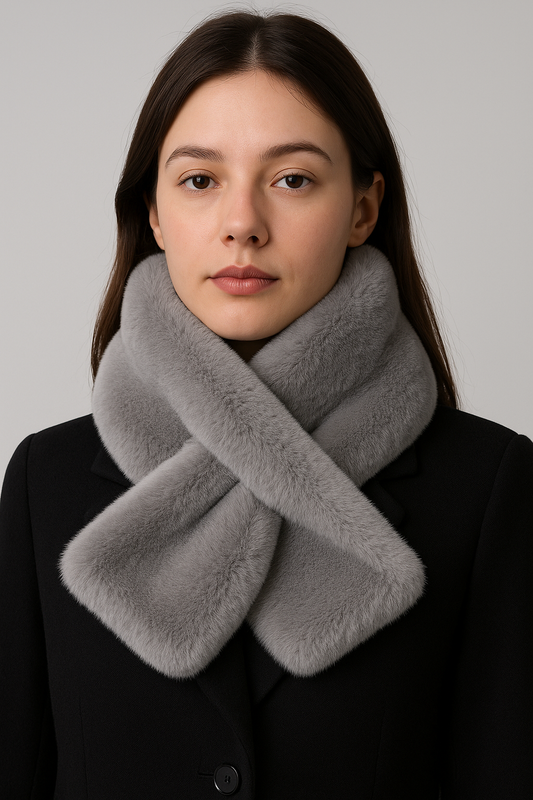 Kimora Luxe Faux Fur Cross Scarf