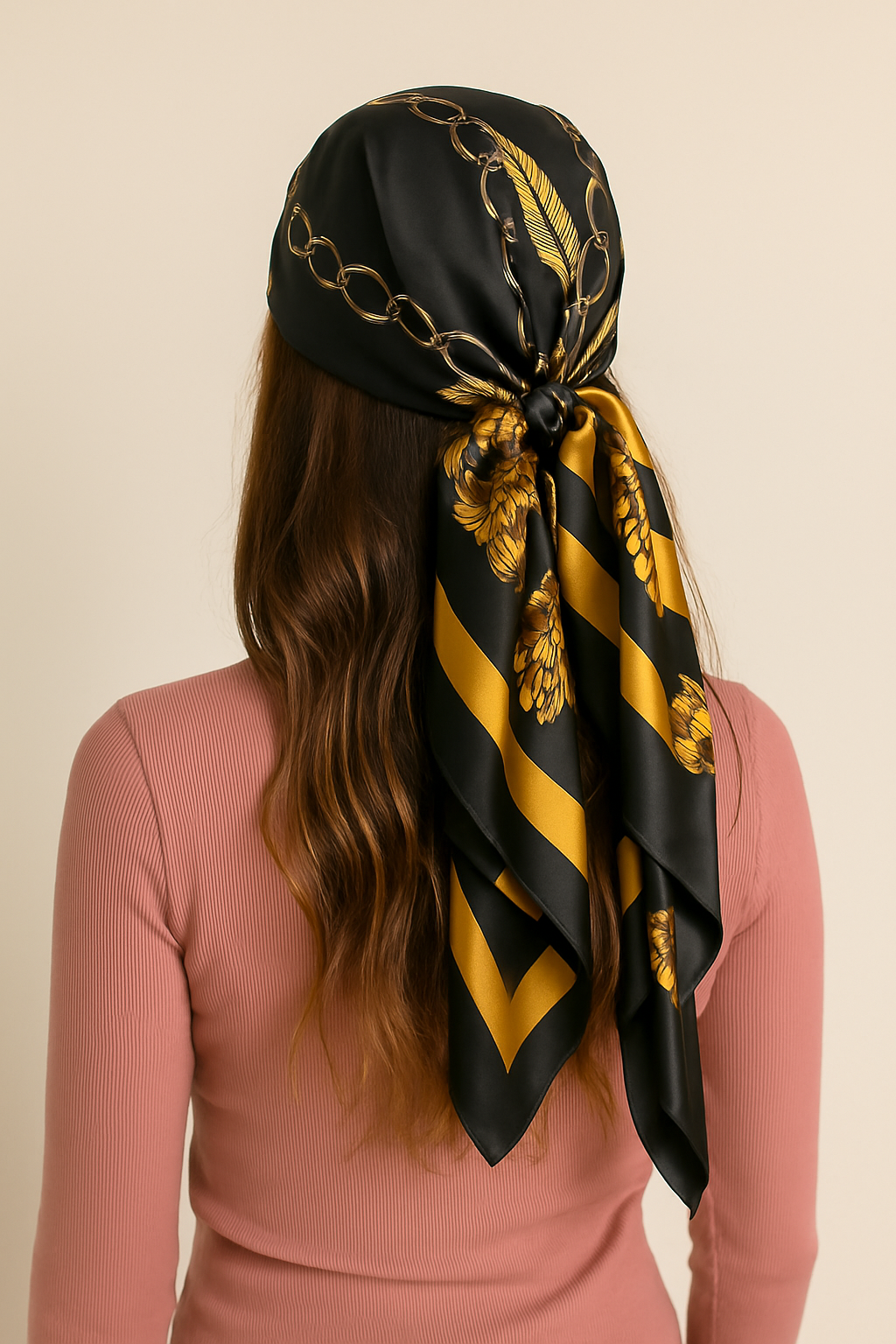 Midnight Luxe Satin Scarf