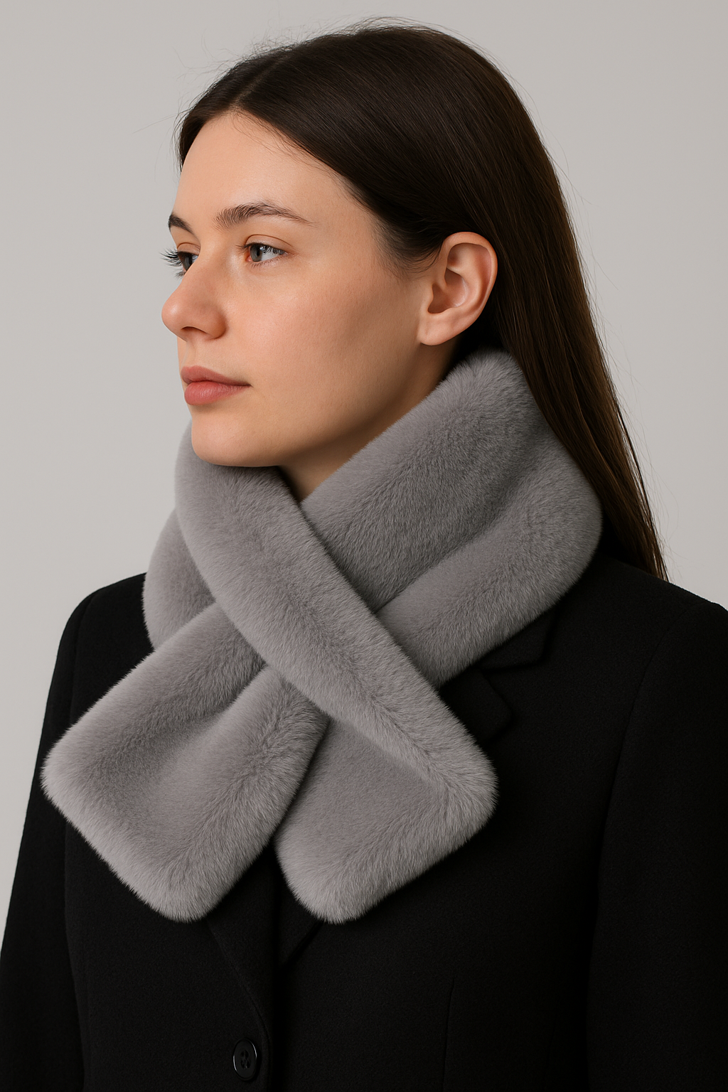 Kimora Luxe Faux Fur Cross Scarf
