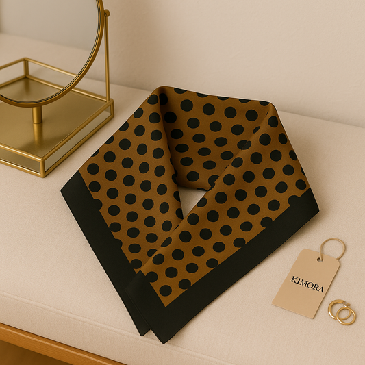 Kimora Noir Dot Silk Scarf