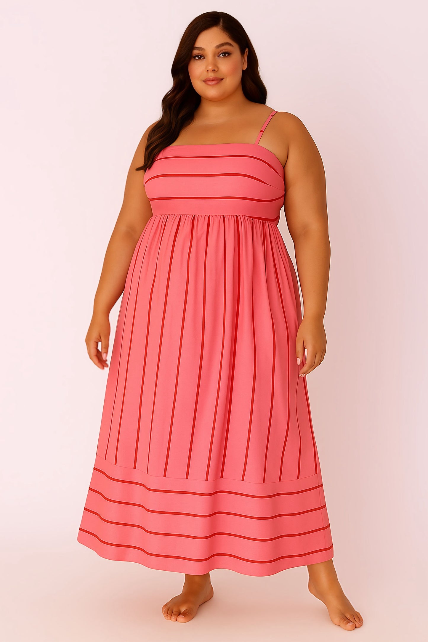 Rosé Radiance Striped Maxi
