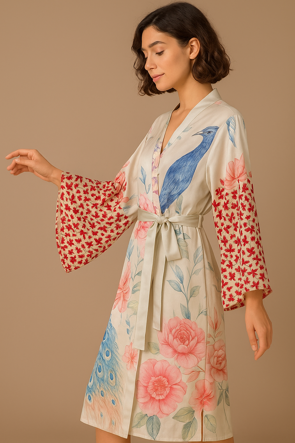 Peacock Whisper Kimono