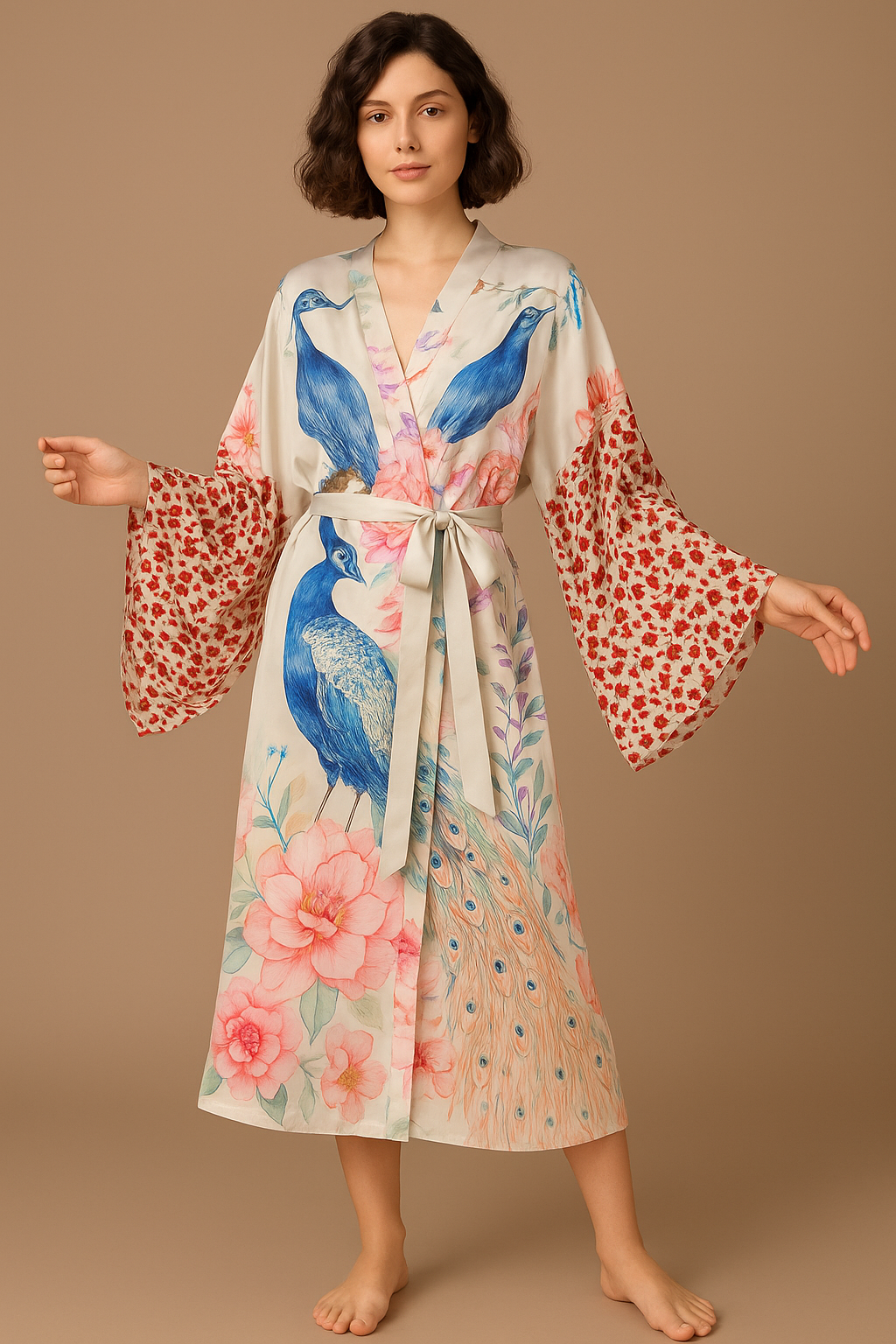 Peacock Whisper Kimono