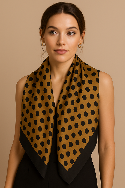 Kimora Noir Dot Silk Scarf