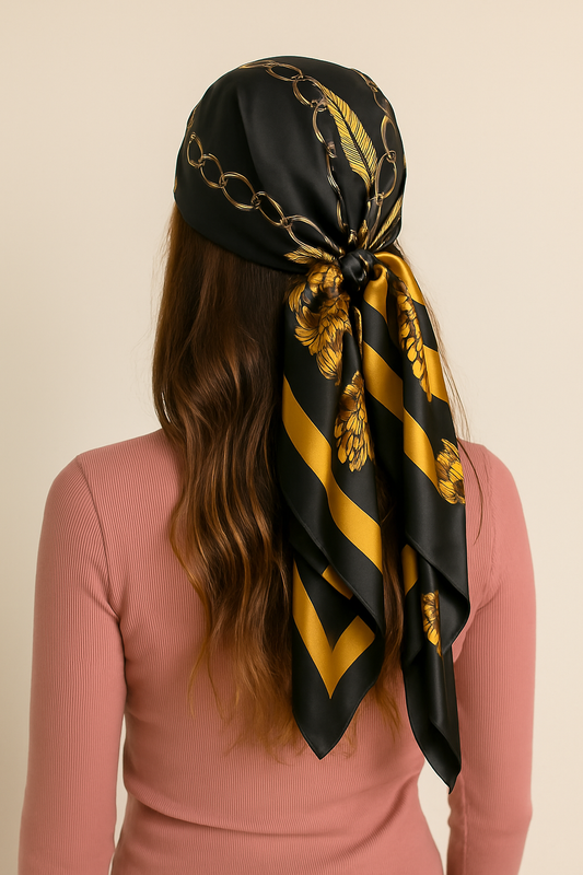 Midnight Luxe Satin Scarf