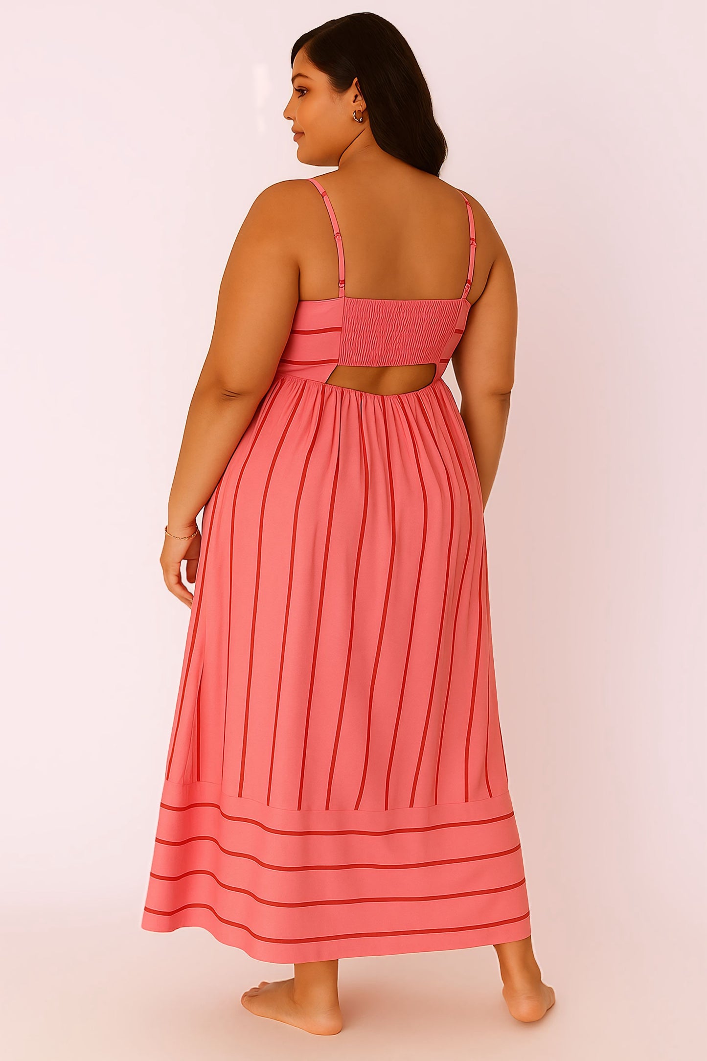 Rosé Radiance Striped Maxi