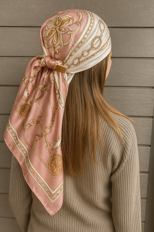 Rosé Elegance Silk Scarf
